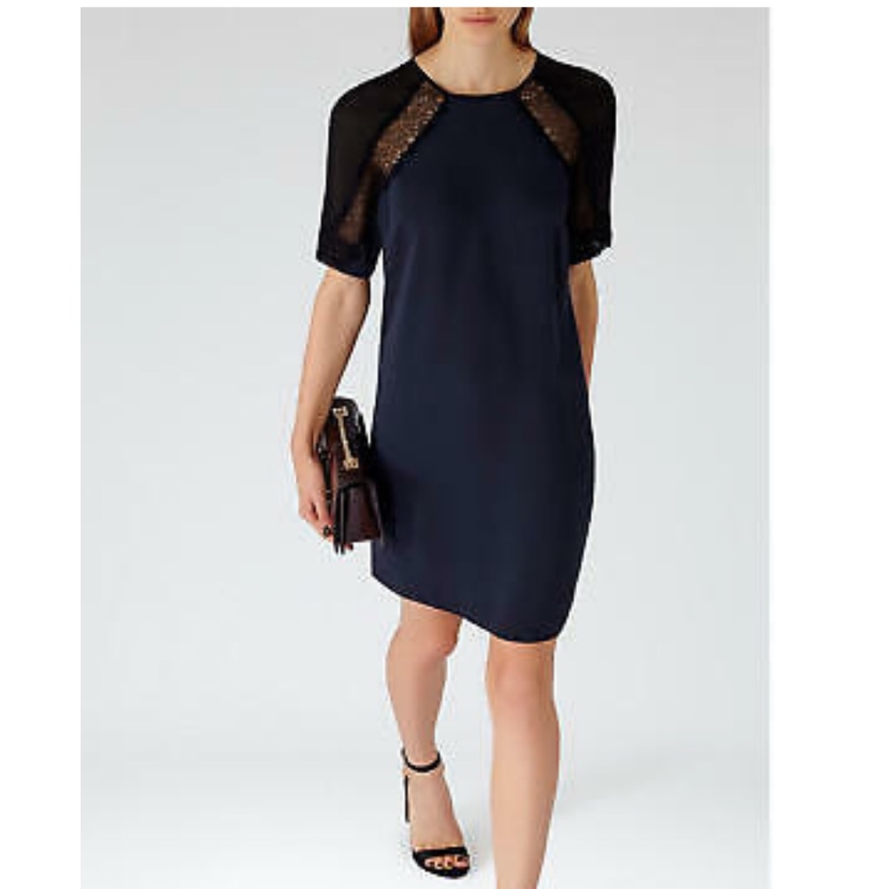 Reiss Navy blue Karlotta shift dress size 8